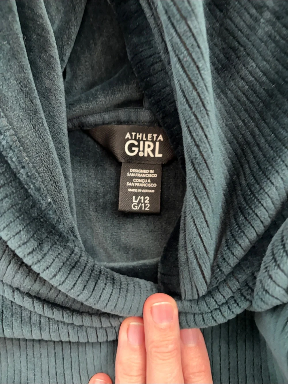 Athleta Kids Wide-Leg Corduroy Hoodie Set in Deep Teal